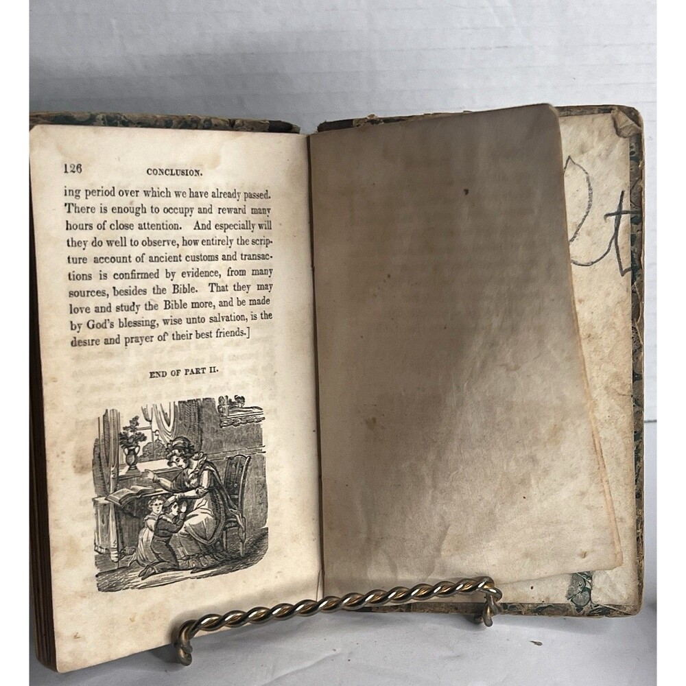 Antique 1830 American Sunday School Union Evening Recreations Bible History Book - Picture 5 of 7